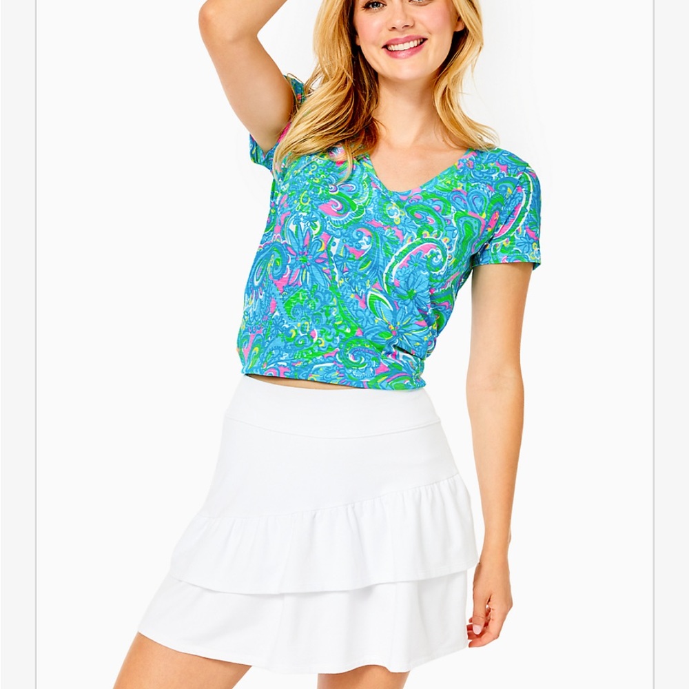 Lilly Pulitzer pull on  IDA KNIT SKORT in size XXS color Resort White. NWT